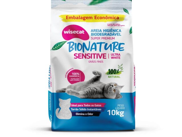 Bionature Sensitive Areia Higiênica para Gatos Biodegradável Wisecat 10kg