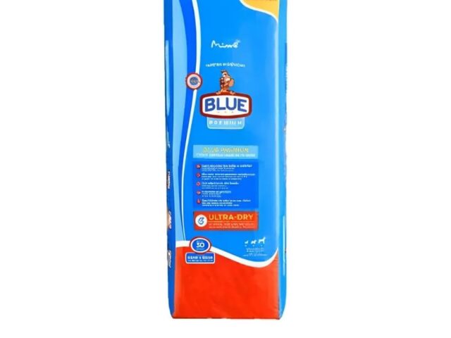 Blue Premium Tapete Higiênico Descartável para Cães, 30 Unidades