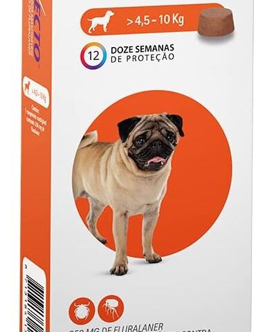 Bravecto® 250mg Antipulgas e Carrapatos para Cães de 4,5 a 10kg – 1 Comprimido Mastigável