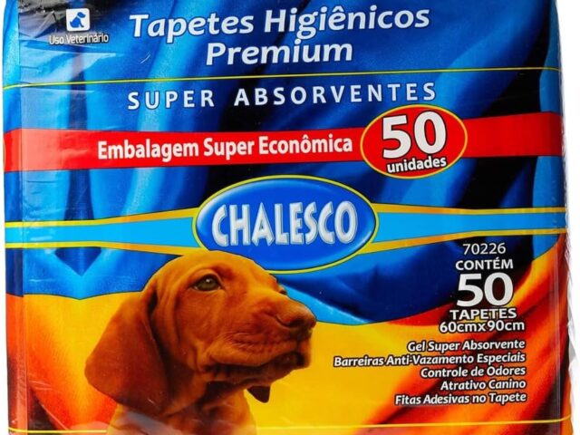 Chalesco Tapete Higiênico Premium para Cães 90 x 60 cm – Super Absorção, Controle de Odores e Base Antivazamento | 50 Unidades