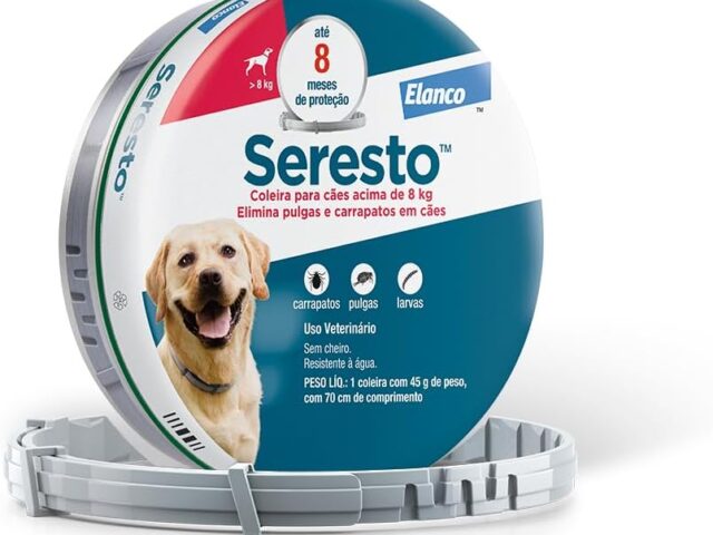 Coleira Seresto® anti-carrapatos e pulgas para cães acima de 8kg