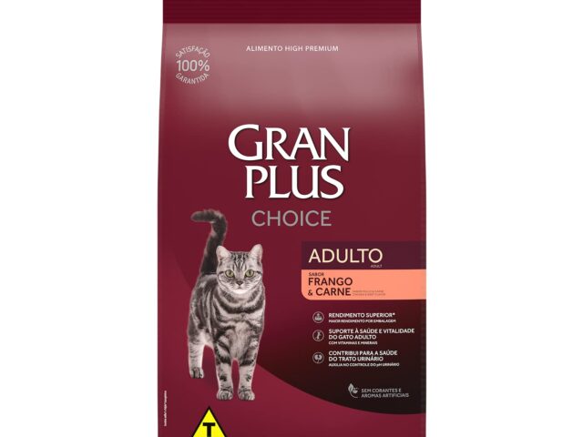 GranPlus Choice - Ração para Gatos Adultos Frango e Carne, 10.1 kg (Pacote de 1), Roxo