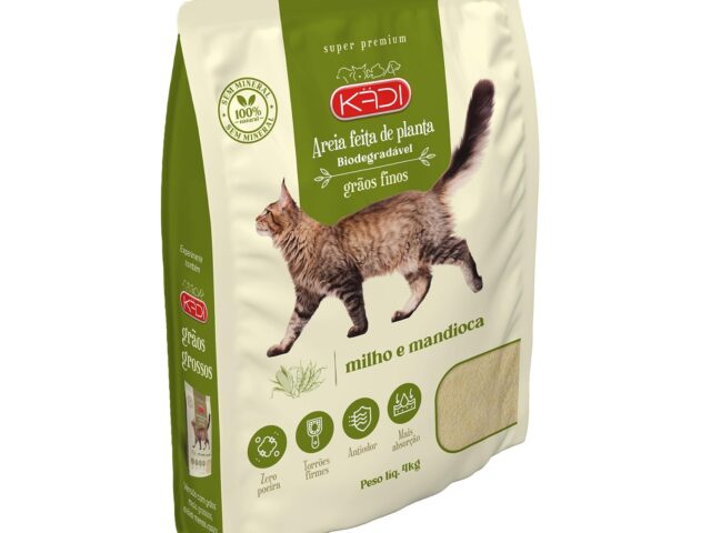 Kädi Areia Biodegradavel, Grãos Finos 4Kg Milho e Mandioca