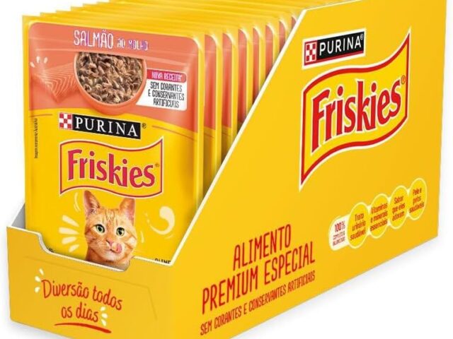 Pack Nestlé Purina Friskies Ração Úmida Para Gatos Adultos Salmão Ao Molho - Com 15 Sachês 85g