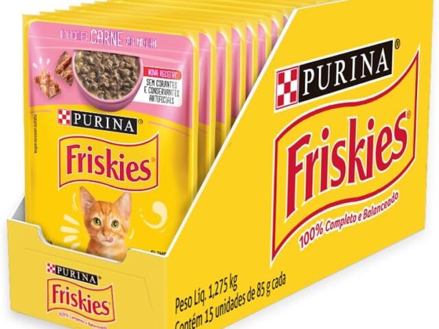 Pack Ração Friskies Filhotes Carne Ao Molho - Com 15 Sachês 85g