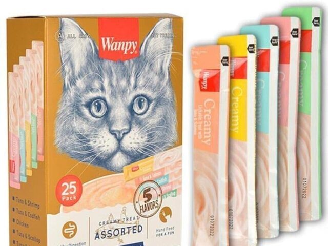 Petisco para gatos Wanpy Creamy Sabores Sortidos Pacote com 25 tubos de 14g - 350g