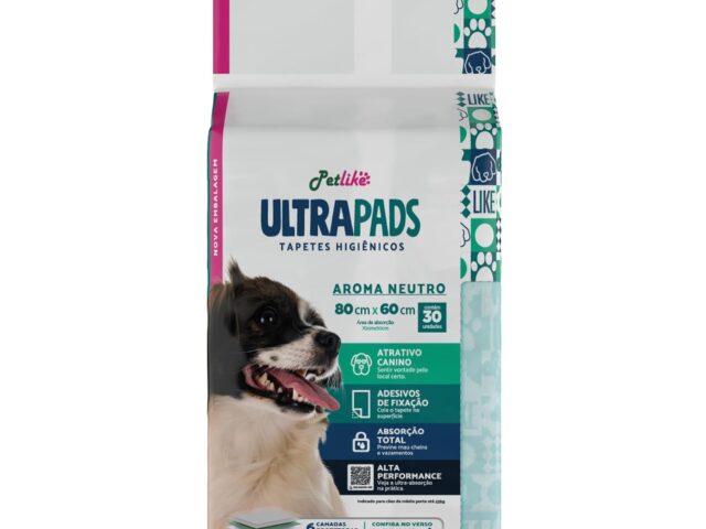 Tapete Higiênico Premium para cães Petlike Ultrapads Aroma Neutro 80cmx60cm 30 unid.
