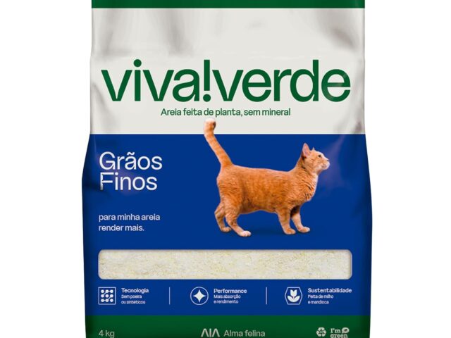 Viva Verde Areia Higiênica Biodegradável para Gatos Grãos Finos 4kg