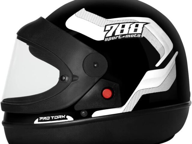 CAPACETE FECHADO PRO TORK SPORT MOTO 788 PRETO - BRANCO TAM. 56