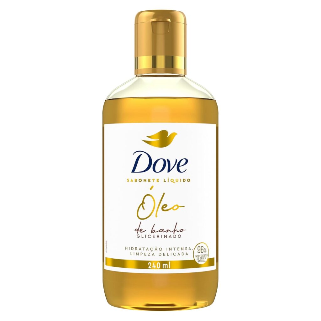 Dove Óleo de Banho Hidratação Intensa e Limpeza Delicada, Glicerinado com 96% Ingredientes de Origem Natural 240 ml