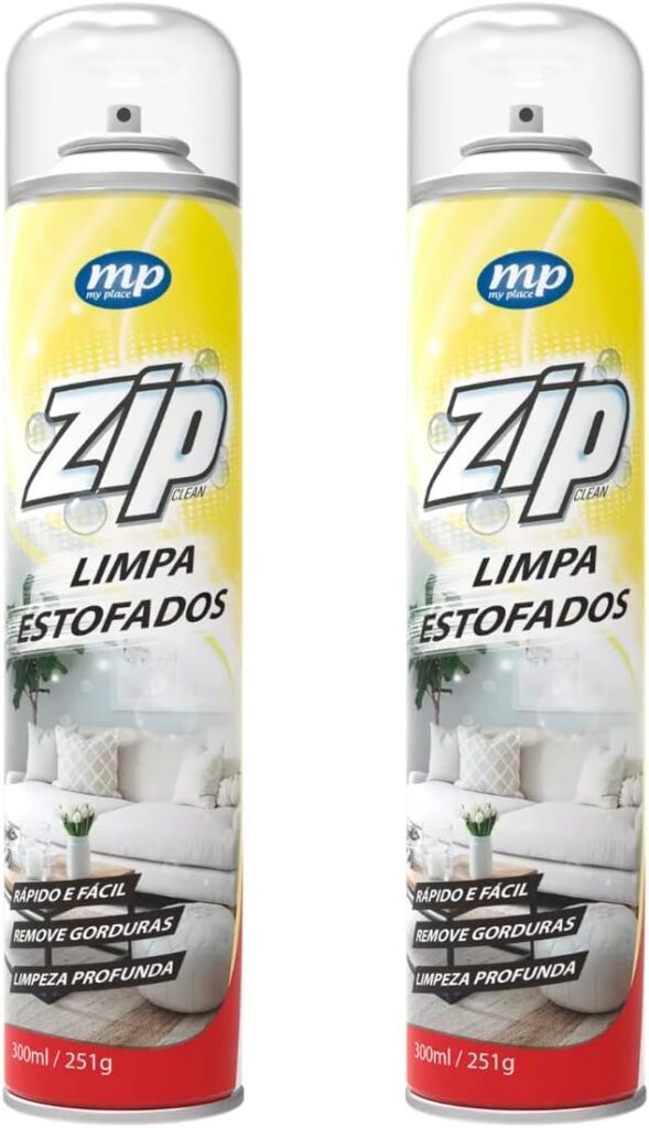 Kit 2 Limpa Estofados Spray Zip Clean 300ml / 251g Remove Lavagem à Seco Mundial Prime