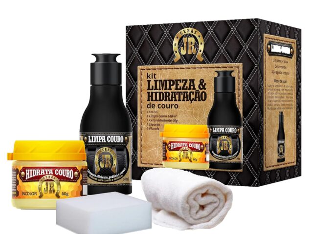Kit Limpa Couro Jr + Hidratante De Couro JR para Banco automotivo, jaqueta, sofá, sela, bolsa, sapatos