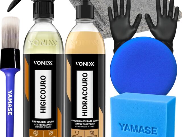 Kit Limpeza Hidratação Couro Vonixx Limpa e Hidrata Bancos Jaquetas Acessórios