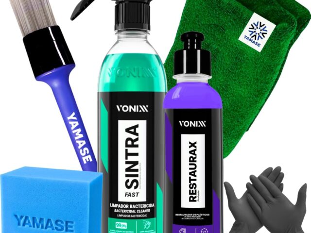 Kit Limpeza Interna de Painel E Revitalização de plasticos Restaurax 240ML Sintra Fast Vonixx Acessorios Yamase