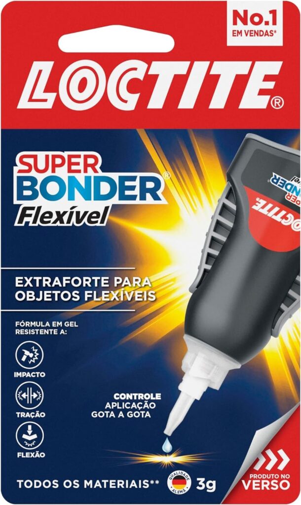 Loctite Super Bonder Flexível Controle, Super Cola Gel, Transparente, 1x3g