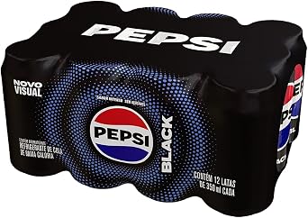 Refrigerante Zero Pepsi, Black, Lata 350ml, Pack com 12 unidades