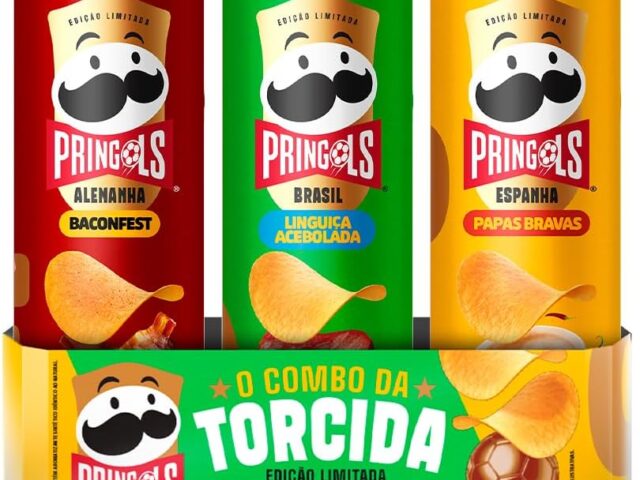 Salgadinho Batata Frita Pringles Tripack Especial Festa do Futebol