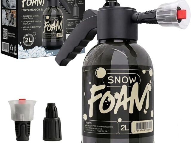 Snow Foam Pulverizador Manual Borrifador Alta Pressão 2 Litros Com 3 Bicos Espuma Automotivo Lavagem Carro Moto Limpeza Jardim
